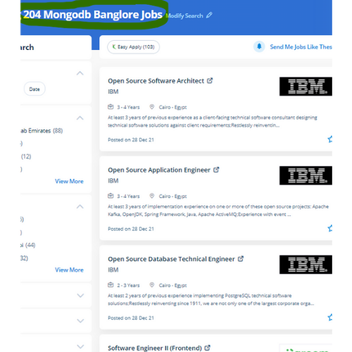 MongoDB internship jobs in Gatineau