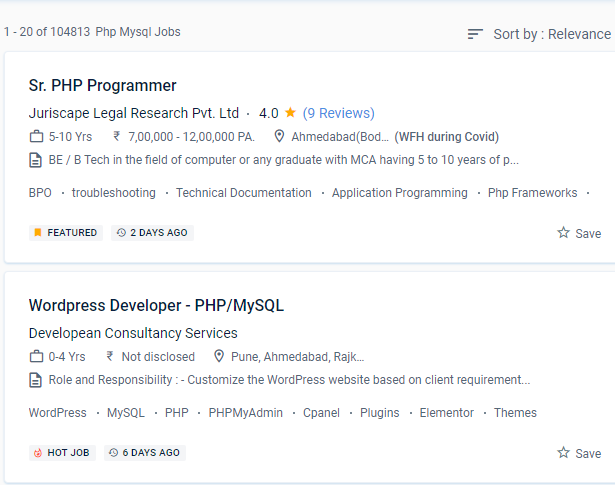 Php/MySQL internship jobs in Delta